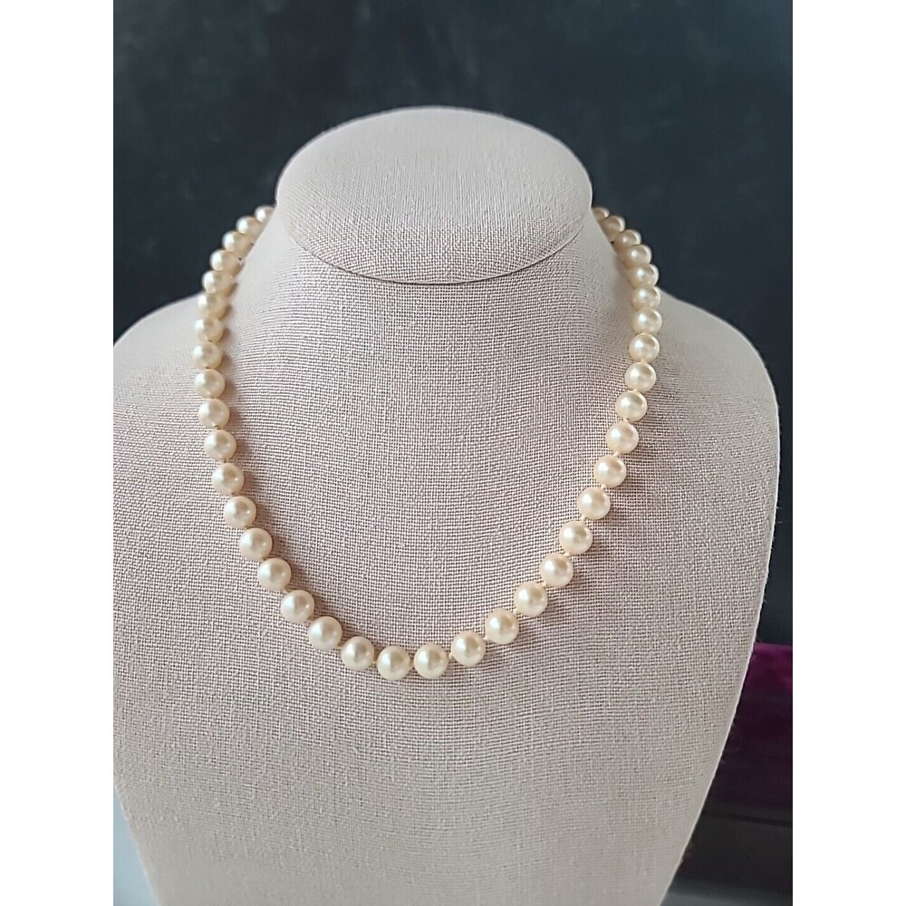 Faux Pearl Beaded Necklace Vintage, READ